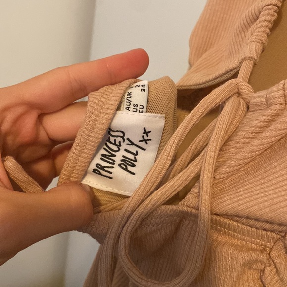 Princess Polly Newton Minidress Beige size 2 - Picture 4 of 4